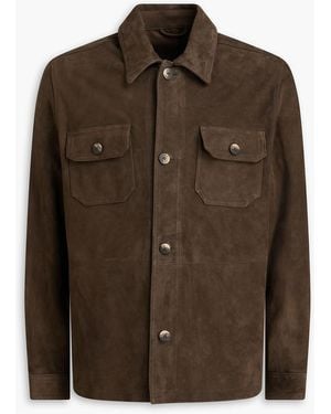 Frescobol Carioca Ravi Suede Overshirt - Brown
