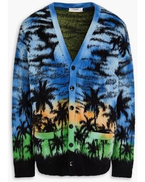 Celine Cardigan aus jacquard aus einer gebürsteten baumwollmischung - Blau