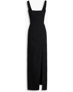 STAUD Portrait Cotton-Blend Faille Maxi Dress - Black