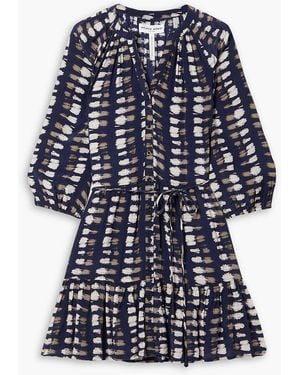 Apiece Apart Mitte minikleid aus bedrucktem crêpe de chine - Blau