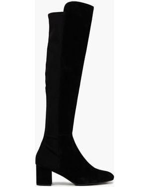 Stuart Weitzman Gillian 60 Microstretch And Suede Over-the-knee Boots - Black