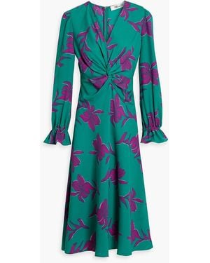 Diane von Furstenberg Ananba Twist-front Printed Crepe Midi Dress - Green