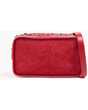 Jonathan Simkhai Amaya Studded Suede And Leather Cross-Body Bag - Red
