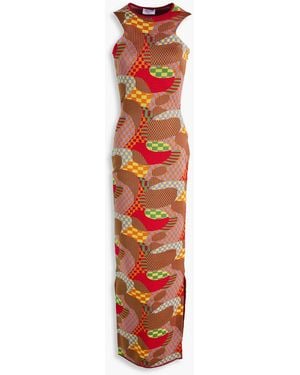 PUCCI Intarsia-Knit Maxi Dress - White