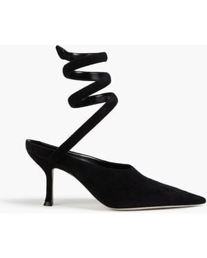 Rene Caovilla Grace Suede Court Shoes - Black
