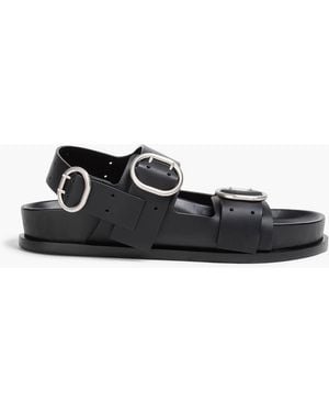 Jil Sander Buckled Leather Sandals - Black