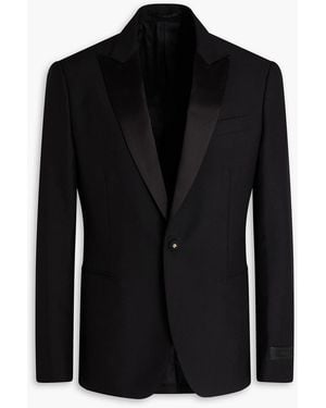 Versace Grain De Poudre Wool And Mohair-Blend Blazer - Black