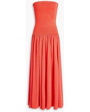 Zimmermann Strapless Metallic Stretch-Knit Maxi Dress - Red
