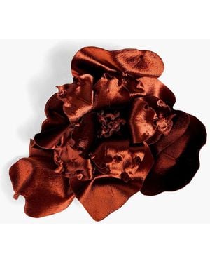 Zimmermann Floral-Appliquéd Velvet Brooch - Red