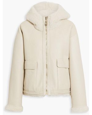 Dom Goor Reversible Shearling Hooded Jacket - White