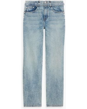 Proenza Schouler Ellsworth Belted High-Rise Straight-Leg Jeans - Blue