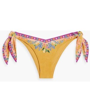 Zimmermann Tief sitzendes bikini-höschen mit print - Weiß