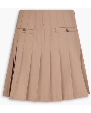Claudie Pierlot Pleated Twill Mini Skirt - Natural