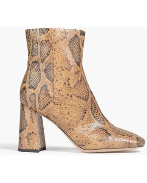 Sam Edelman Codie Snake-Effect Leather Ankle Boots - Natural