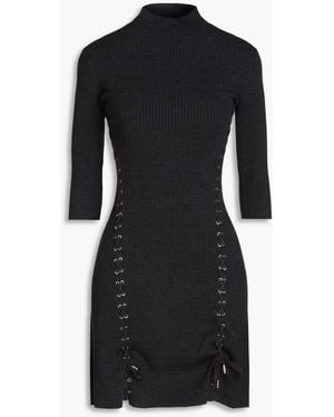 Maje Ribbed-knit Mini Dress - Black