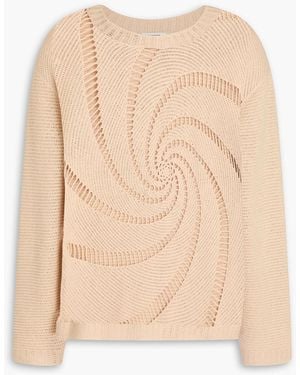 Sandro Strickpullover aus baumwolle in häkeloptik - Natur