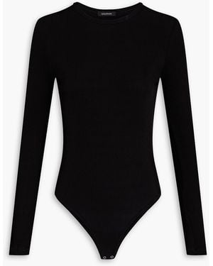 Goldsign Jigsaw Cutout Ribbed-jersey Bodysuit - Black