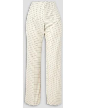 JW Anderson Pinstriped Wool-Blend Drill Straight-Leg Pants - White