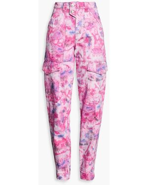 Isabel Marant Vayoneo Tie-dyed High-rise Cargo Jeans - Pink