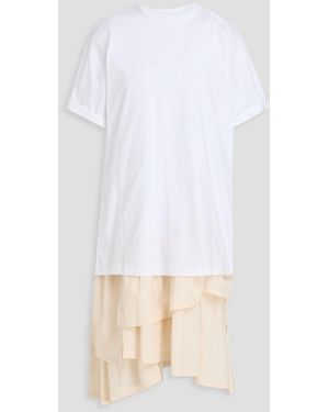 3.1 Phillip Lim Cotton-jersey And Poplin Midi Dress - White