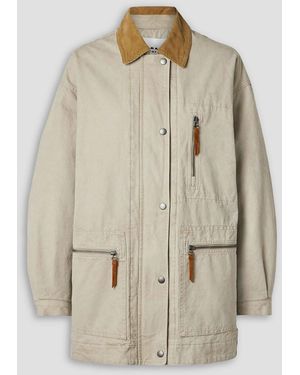 Isabel Marant Kimelia Corduroy-Trimmed Cotton-Canvas Jacket - Natural