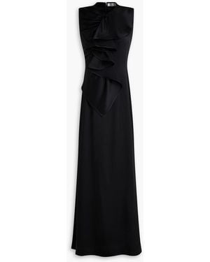 Palmer//Harding Heart Ruffled Satin-crepe Maxi Dress - Black