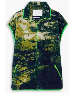 Conner Ives Printed Fleece Vest - Green
