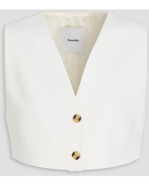 Nanushka Cropped Crepe Vest - White