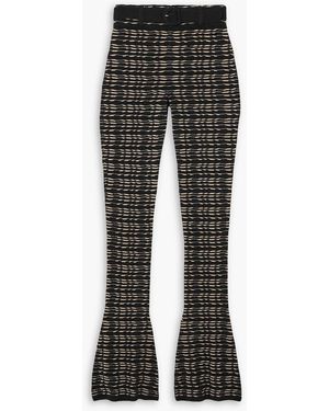Conner Ives Belted Jacquard-knit Flared Trousers - Black