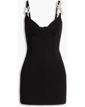 Area Crystal-Embellished Ponte Mini Dress - Black