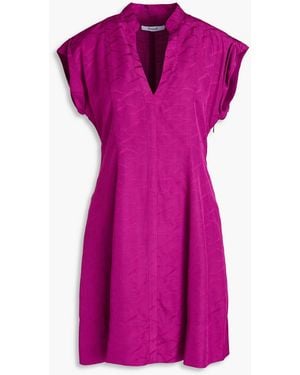 10 Crosby Derek Lam Christina Satin-jacquard Mini Dress - Purple