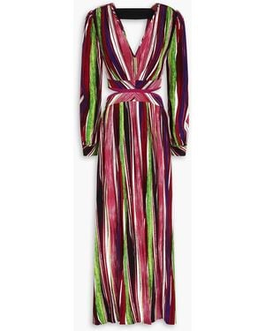 Diane von Furstenberg Lina Printed Cutout Maxi Dress in