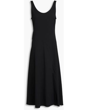 Another Tomorrow Crepe Midi Dress - Black