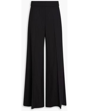 Carolina Herrera Wool-blend Crepe Wide-leg Trousers - Black