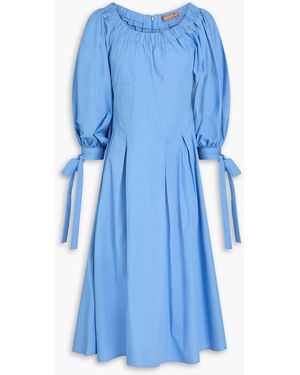 Rejina Pyo Greta Gathered Cotton-Poplin Midi Dress - Blue