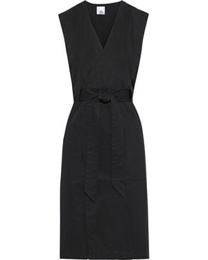 Iris & Ink Freja Cotton-Twill Wrap Dress - Black