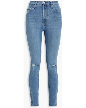Nobody Denim Siren Distressed High-rise Skinny Jeans - Blue
