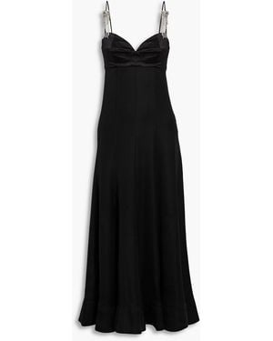 3.1 Phillip Lim Crystal-embellished Flared Satin Maxi Dress - Black
