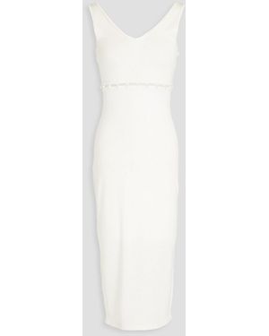 NAADAM Midikleid aus einer cupromischung mit zierknöpfen und cut-outs - Weiß