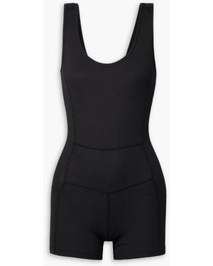 Abysse Kelea Ribbed Stretch-econyl Playsuit - Black
