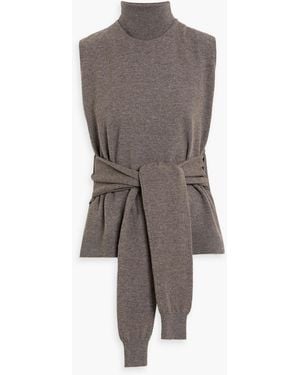 Rohe Layered Merino Wool-Blend Turtleneck Top - Gray