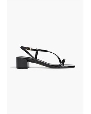 Stuart Weitzman Soiree 35 patent-leather sandals - Schwarz