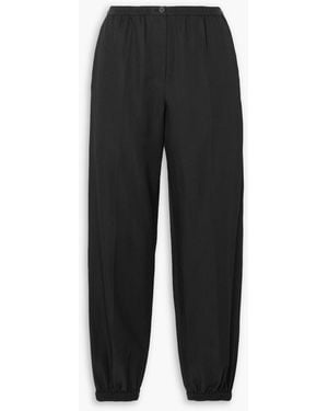 JOSEPH Taio Silk And Cotton-blend Tapered Pants - Black