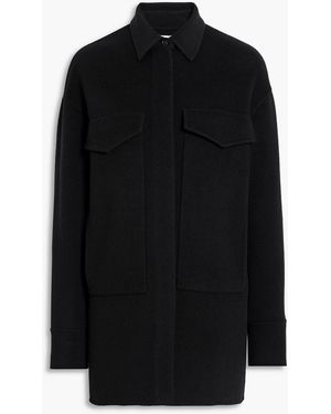 Another Tomorrow Wool-Felt Shirt Jacket - Black