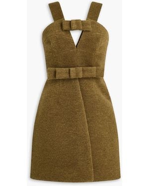 Jil Sander Minikleid aus filz aus einer wollmischung mit wickeleffekt und cut-outs - Grün