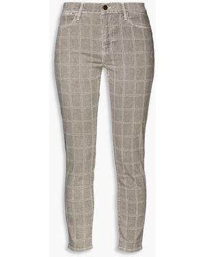 FRAME Le High Skinny Checked Cotton-blend Twill Skinny Pants - Gray