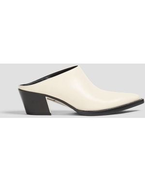 3.1 Phillip Lim Downtown Glossed-Leather Mules - White