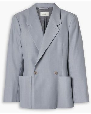 Lemaire Double-Breasted Woven Blazer - Grey