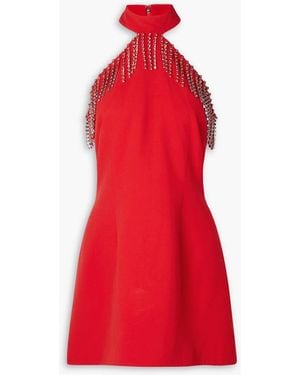 Christopher Kane Crystal-embellished Crepe Mini Dress - Red