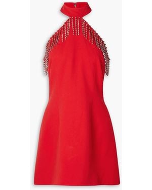 Christopher Kane Crystal-embellished Crepe Mini Dress - Red